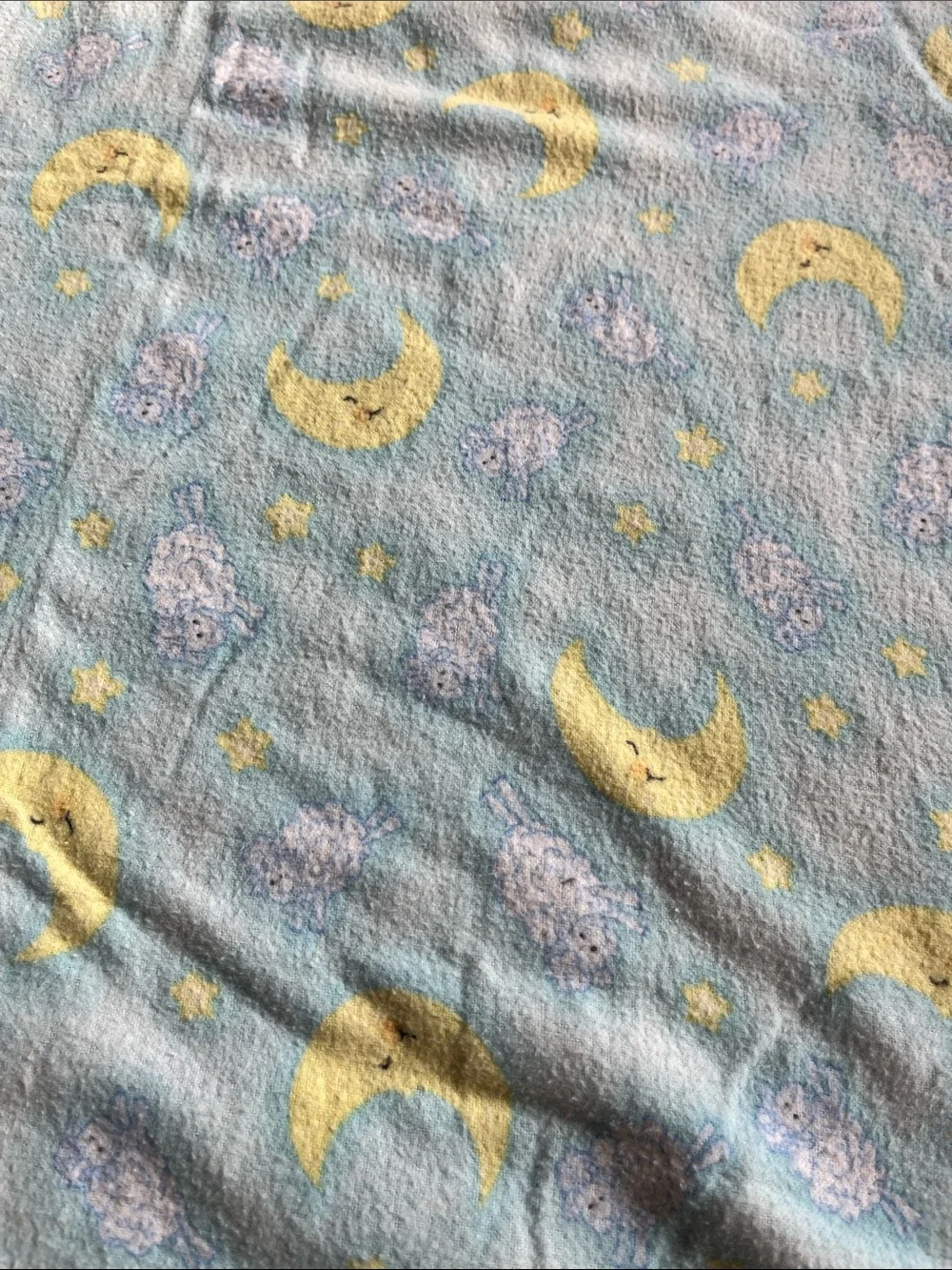 Baby Fleece Blanket Set - Light Blue Moon & Sheep Pattern